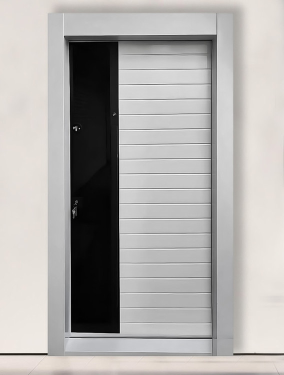 درب ضد دیلم سفید چوب با شیشه