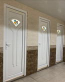 درب سرویس بهداشتی upvc،پنل دکراتیو شیشه دار