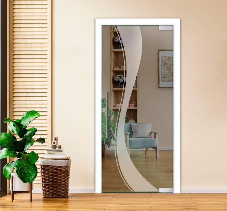 درب upvc با شیشه تزئینی