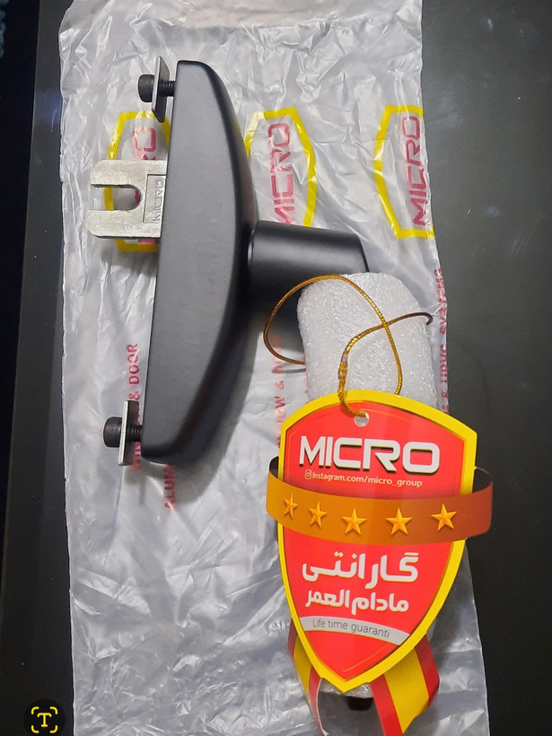 دستگیره تک زبانه مشکی پنجره آلمونیم ترمال و نرمال