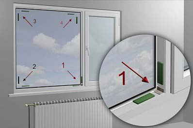 محل قرار گیری فیلر تنظیم شیشه دوجداره